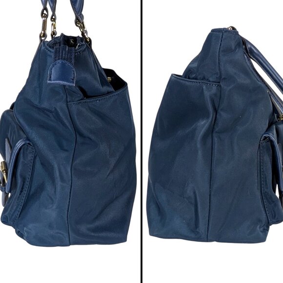 Calvin Klein Large Belfast Blue Nylon Organizer Buckle Zip Tote - Picture 4 of 11